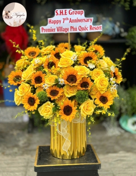 Giỏ Hoa Đồng Tiền