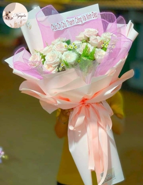 Hoa Bó Hồng Kem