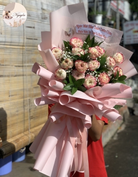 bo hoa chúc mừng hồng docy