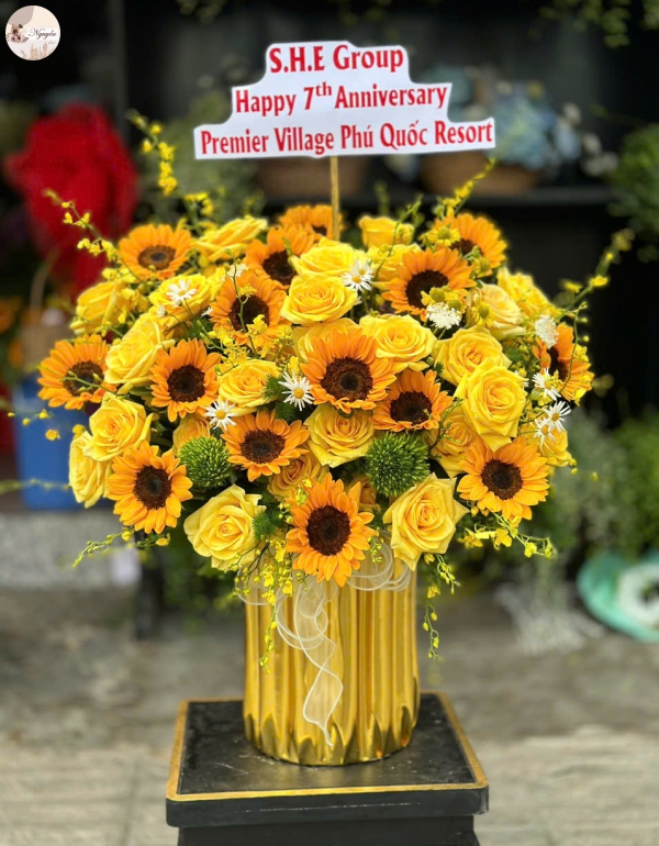 Giỏ Hoa Đồng Tiền